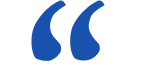 Blue quotation marks on a white background.